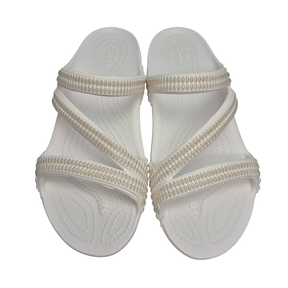 Crocs Kadee II Jeweled Slide Sandals Slim molded straps Shoes Women's Size 10